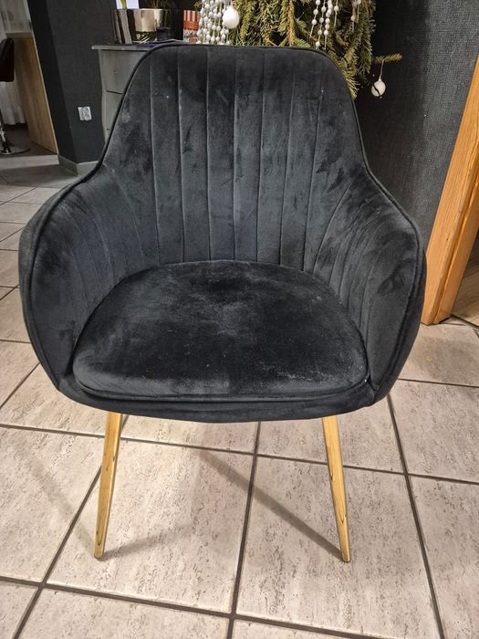 Fotel krzesło welurowe tapicerowane