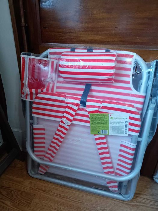 Cadeira de praia mochila com almofada e porta-copo