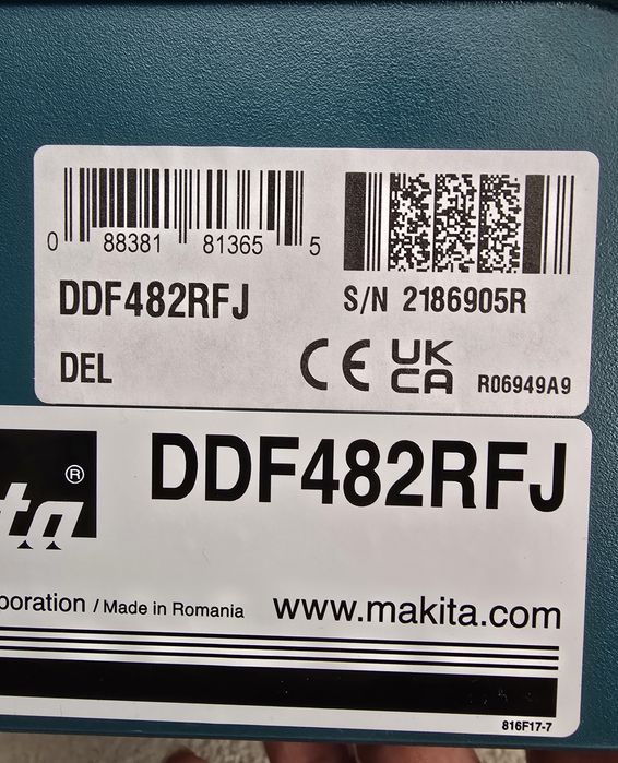 Makita DHP482RFJ wkrętarka wiertarka zestaw nowy 100 % orygin