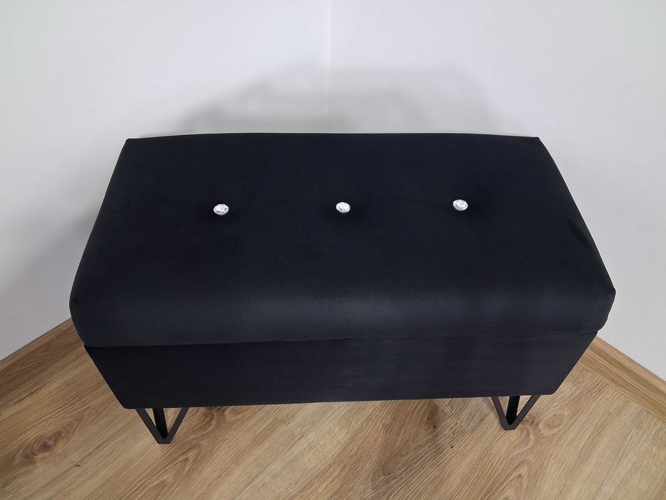 Ławka pufa otwierana 60 x 30 tapicerowana schowek pojemnik siedzisko