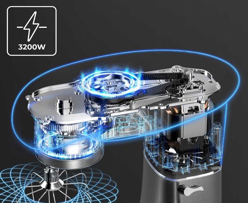 NOWY NIEZAWODNY Robot kuchenny planetarny 3 mieszadła 6,2L 3200W