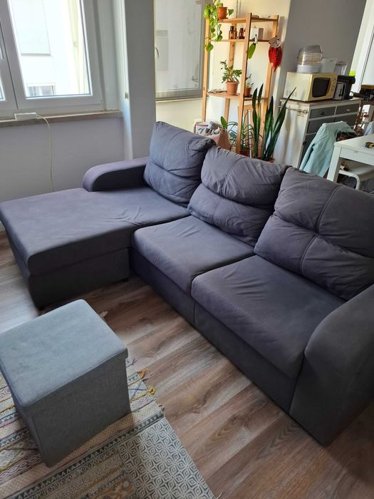 Sofá 3 lugares com chaise longue