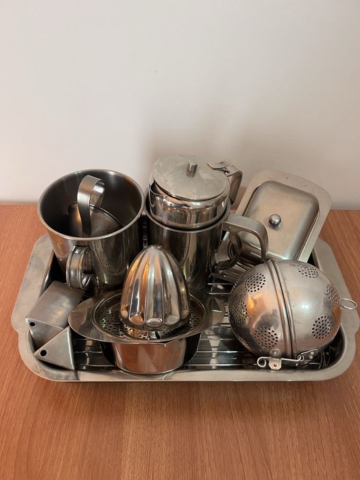 Conjunto 9 objetos em aço