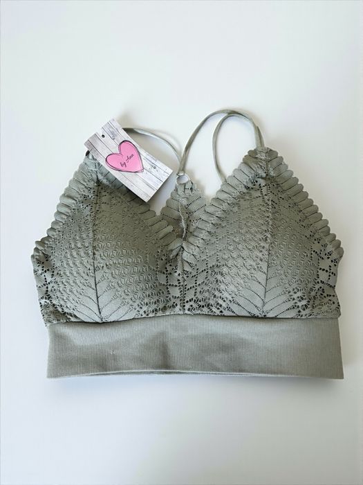 Nowy ozdobny top stanik 65B z metką szałwia