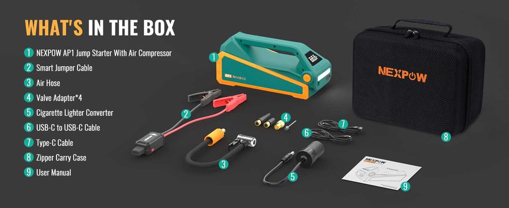 D74-Profissional 4000A booster jumpstarter 4com compressor ar 150 PSI