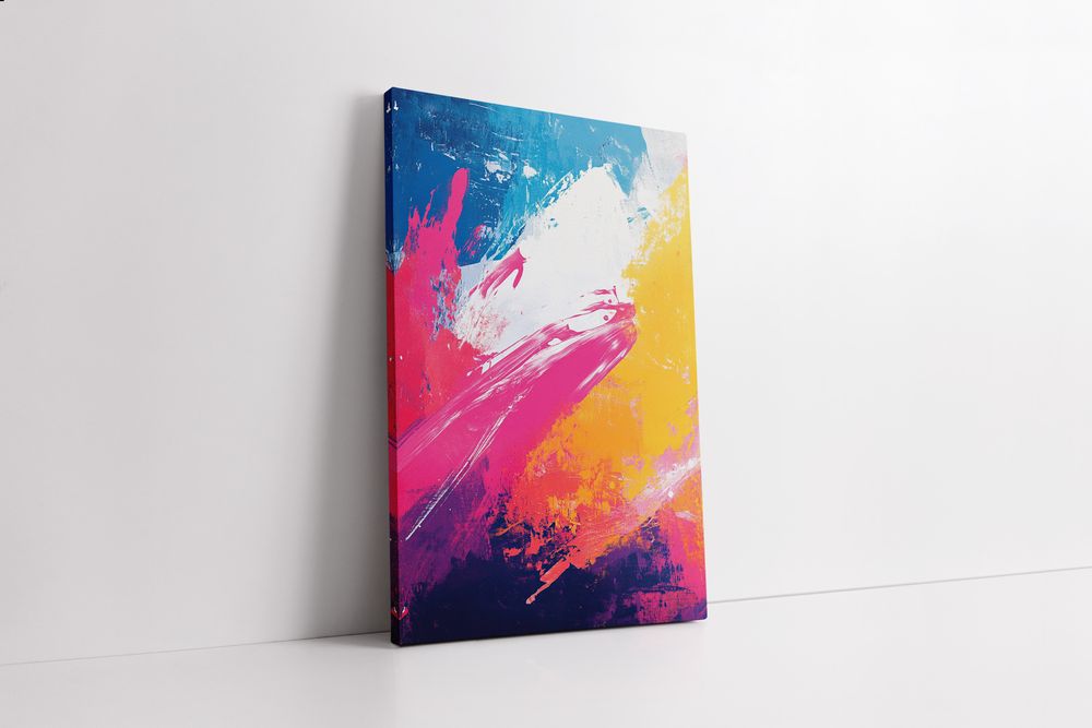 Kolorowy Abstrakcyjny Obraz na Płótnie 50x70 do Wnętrz