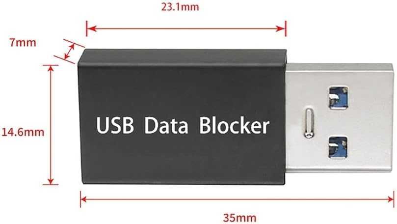 Adaptador para carregar USB com bloqueio de roubo de dados