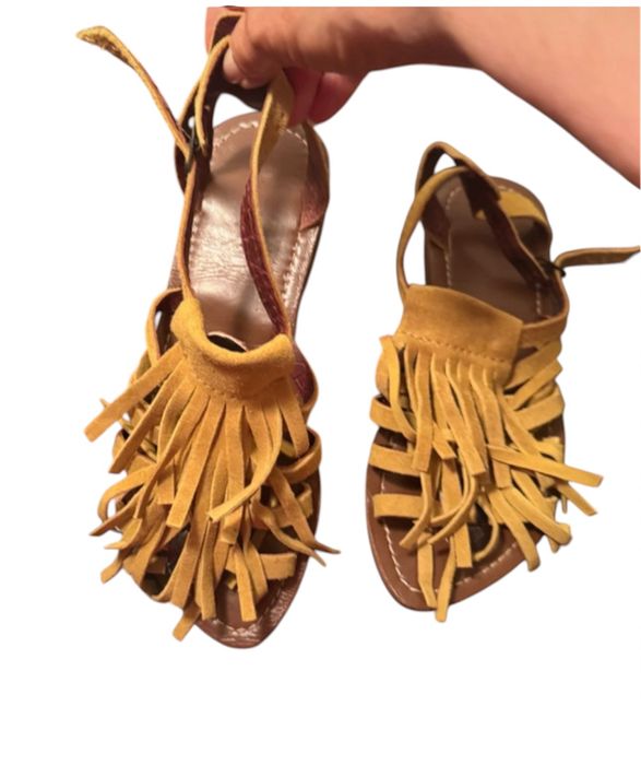 Sandalias pele sola couro