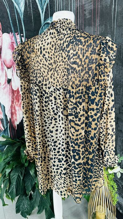 Sukienka Zara lekka pantera zwierzęcy wzór jesień S M L praca