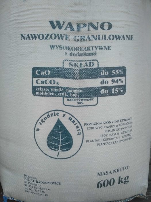 Wapno granulowane nawozowe