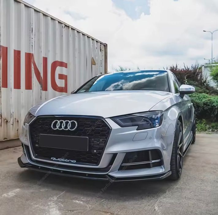 Губа на передний бампер Audi A3 S3 накладка на бампер Ауди А3 8В обвес юбка бампера