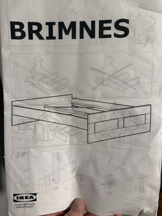 Łóżko ikea brimnes 180x200