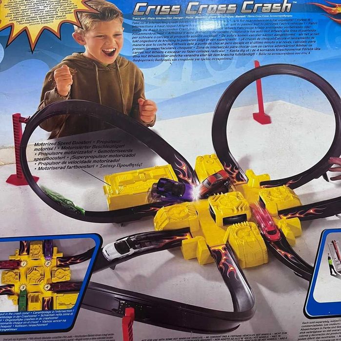 Pista Carros Hot Wheels Criss Cross Crash Crianças 5+ Brinquedo Ideal