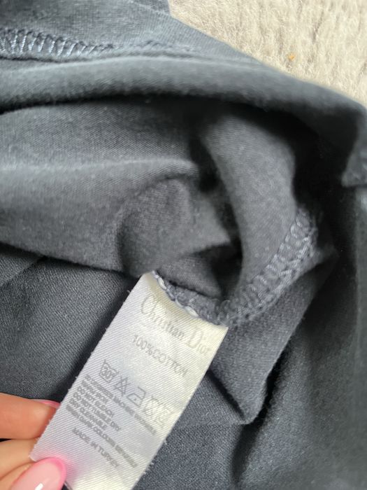 Dior t-shirt saddle bag nadruk czarny męski bawełna oryginalny stylowy