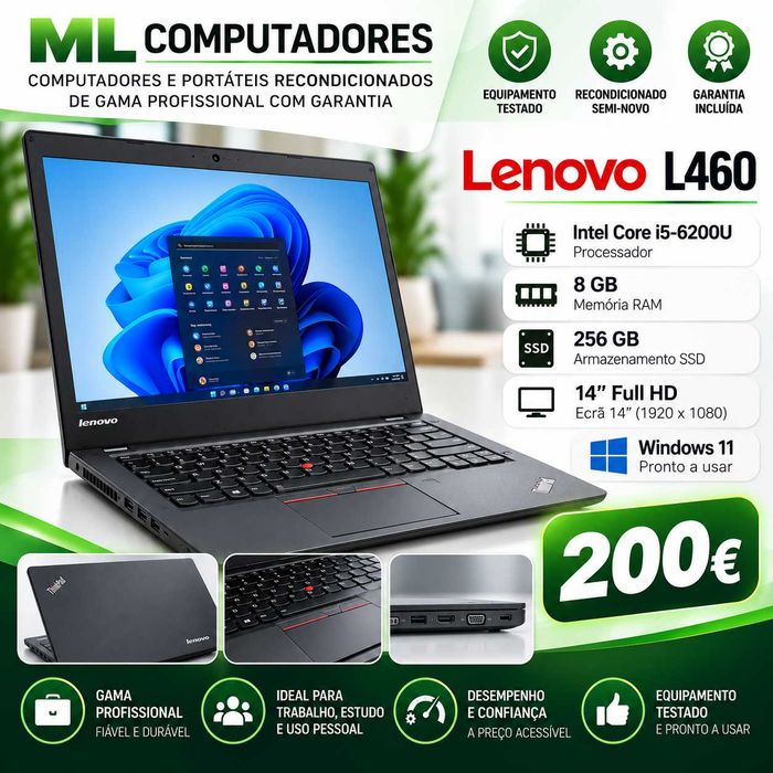 Lenovo L460 - Intel Core i5 / 8Gb / SSD 240Gb / Full HD / Windows 11