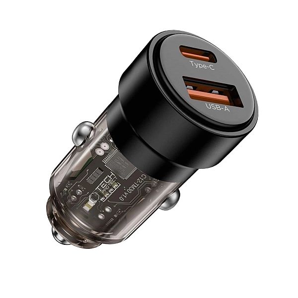 Ładowarka samochodowa CC03/2-porty PD75W - czarna