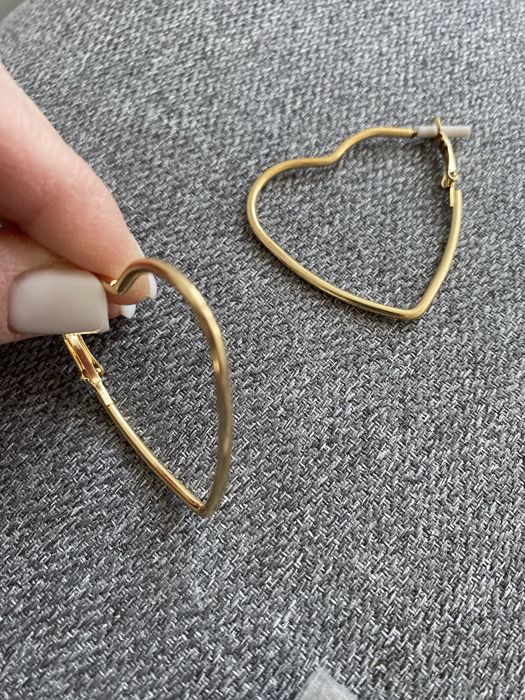 Kolczyki serca zlote nowe