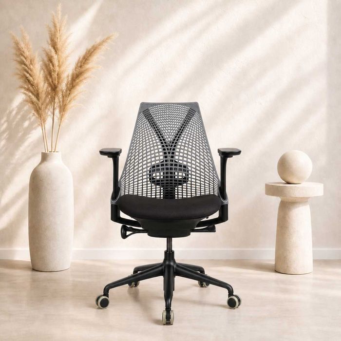 Fotel biurowy Herman Miller Sayl – krzesło obrotowe – nowa tapicerka – cała PL kurier 0 zł