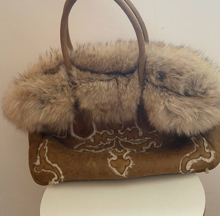 Сумка Prada шкіра та хутро