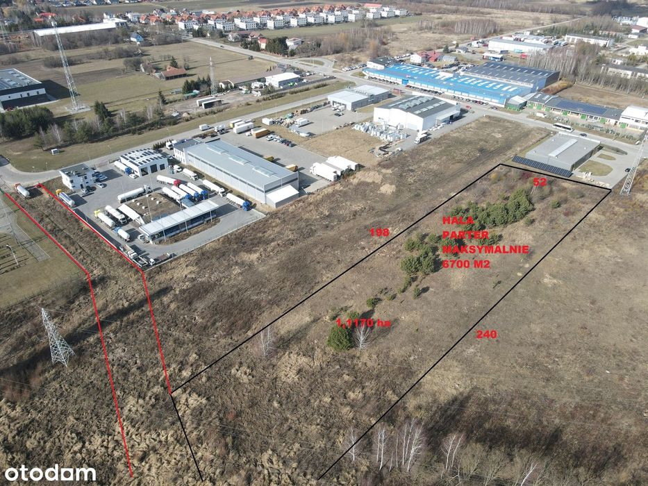 Produkcyjna inwestycyjne 6480 m2; 6173 m2; 1,2 ha