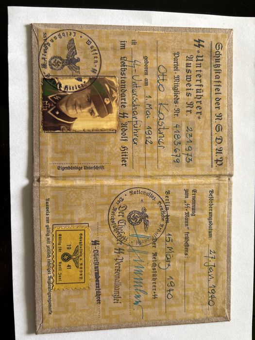 SS Ausweis 3 reich ww2