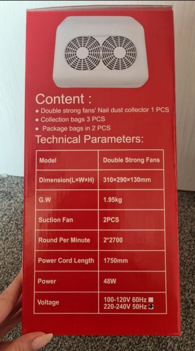 pochłaniacz pyłu do paznokci