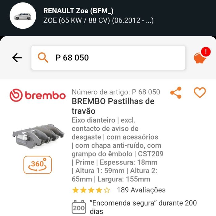 Kit travagem Discos e Pastilhas Brembo