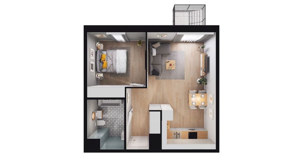 2-pokojowe mieszkanie 45m2 + balkon