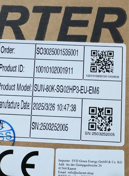 Гібрідний інвертор Deye SUN-30K-SG02-HP3-3200$ Дея 6,8,10 12 15 16 20 кВт