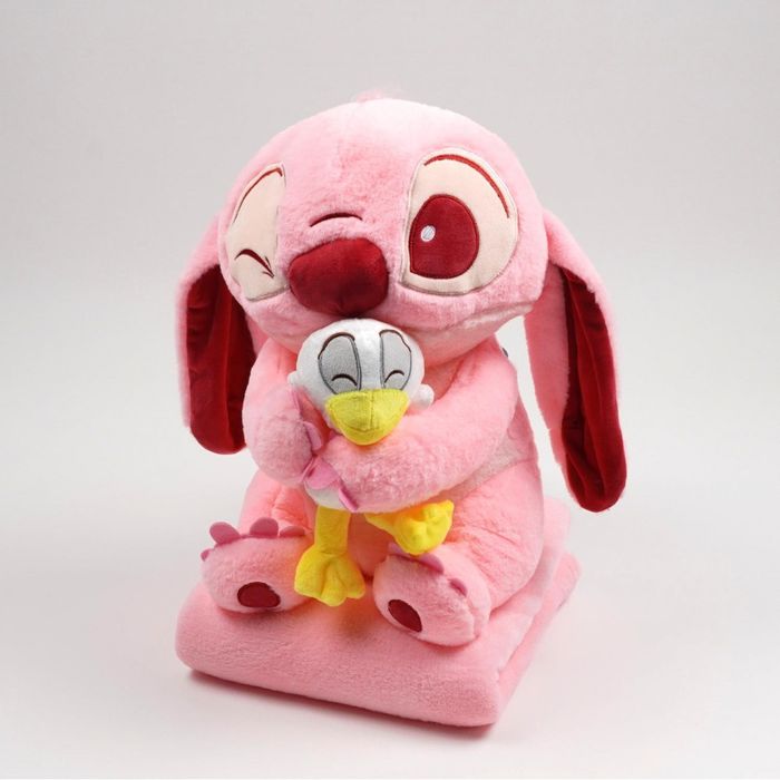 Стіч плед подушка іграшка 3 в 1 Плюшевий друг Стіч з каченям 40 см