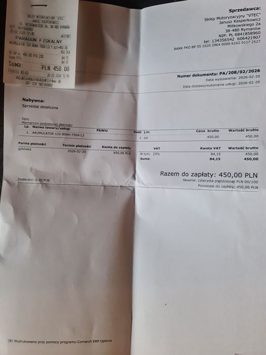 Sprzedam  Nowy akumulator