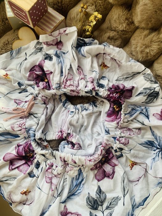 Sliczna spodniczka bloomersy, Handmade kwiaty r74