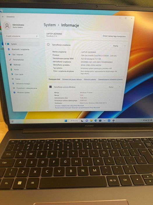 Laptop Huawei Matebook D16 i5-12450H 16 GB RAM