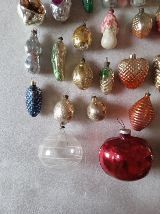 Лот елочные игрушки СССР стекло