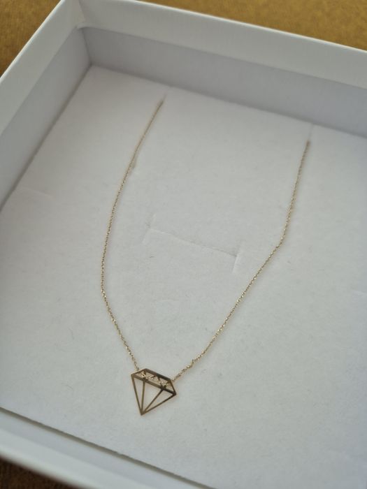 Briju Naszyjnik / łańcuszek celebrytka z zawieszką diament