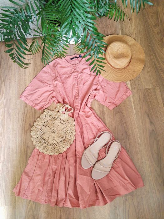 Sukienka plus size 100% bawełna organiczna rozmiar 48-50 midi