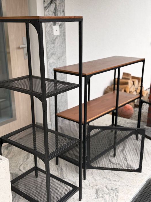 Meble Regał czarny 51x136cm & Regał czarny 100x95cm