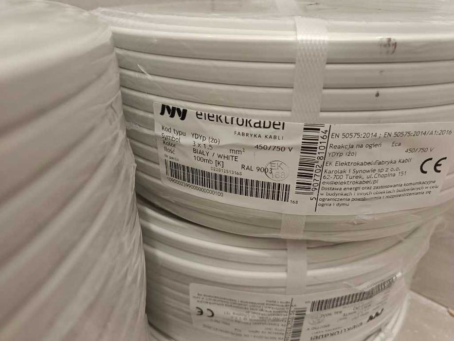 Przewód 3x1,5mm² miedziany płaski 450/750V DAMIR 1m CE Polski