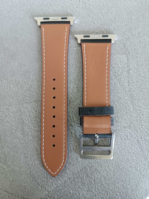 Pasek do zegarka z eko-skóry czarny 42/44 mm