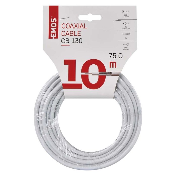 Kabel koncentryczny 10m COAXIAL przewód TV i SAT