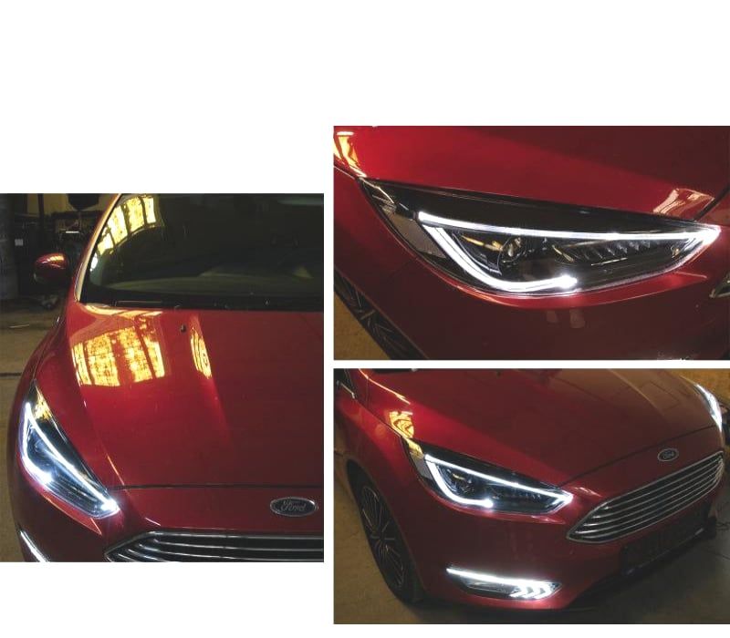 FARÓIS FORD FOCUS MK3 15-17 NEW LOOK COM INDICADOR LED DINÂMICO