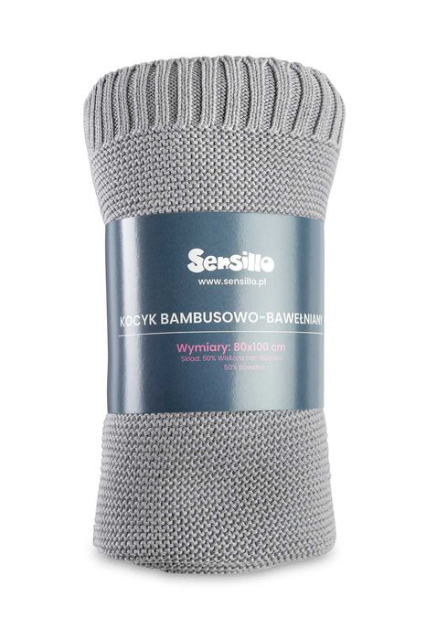 Kocyk bambusowo-bawełniany Sensillo 80x100 szary