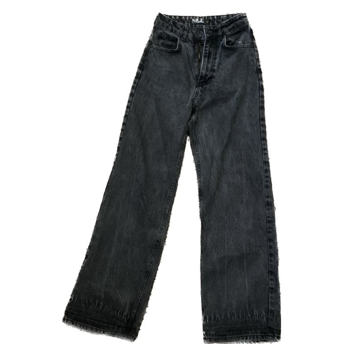 джинси чорні, прямі джинси на високій посадці