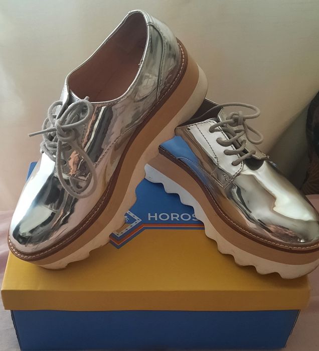 Туфли  , лоферы зеркальные