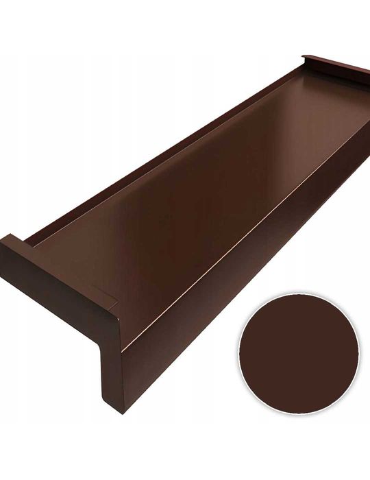 Parapet zewnętrzny stalowy 1,5 m brązowy zaślepki