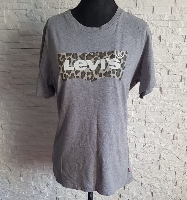 Levi's szary t-shirt z nadrukiem bawełniany