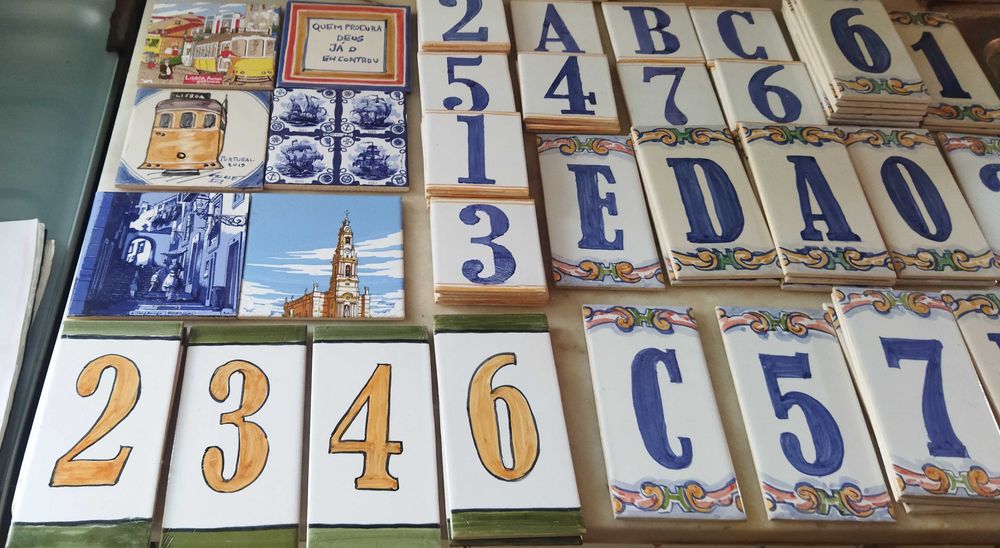 azulejos Vários letras números