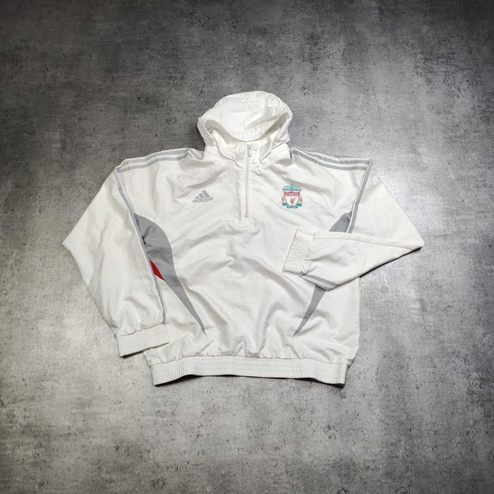 MĘSKA Kurtka Lekka Wiatrówka Anorak Piłka Nożna Adidas Liverpool Logo
