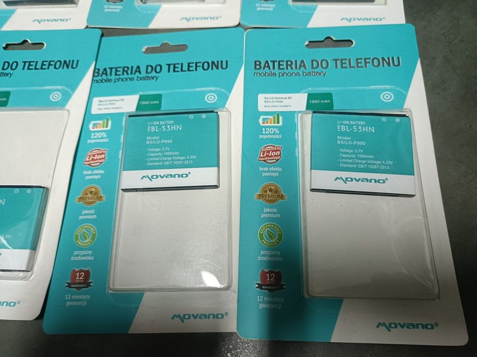 50 sztuk nowych baterii do telefonów,  cena za całość