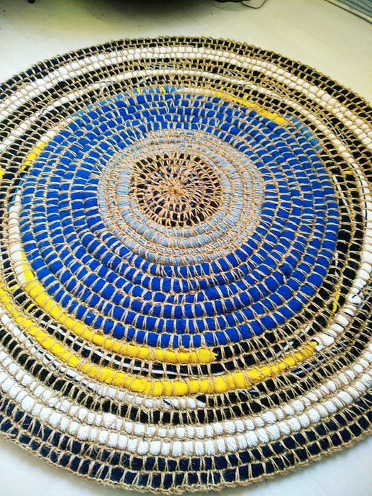 Коврик Килимок Джут Шерсть Ручная работа